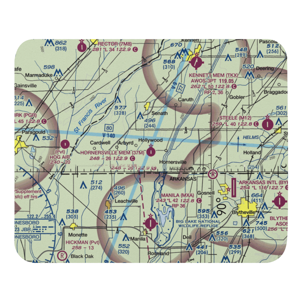 Hornersville Memorial Airport (37M) VFR Sectional Mouse Pad 