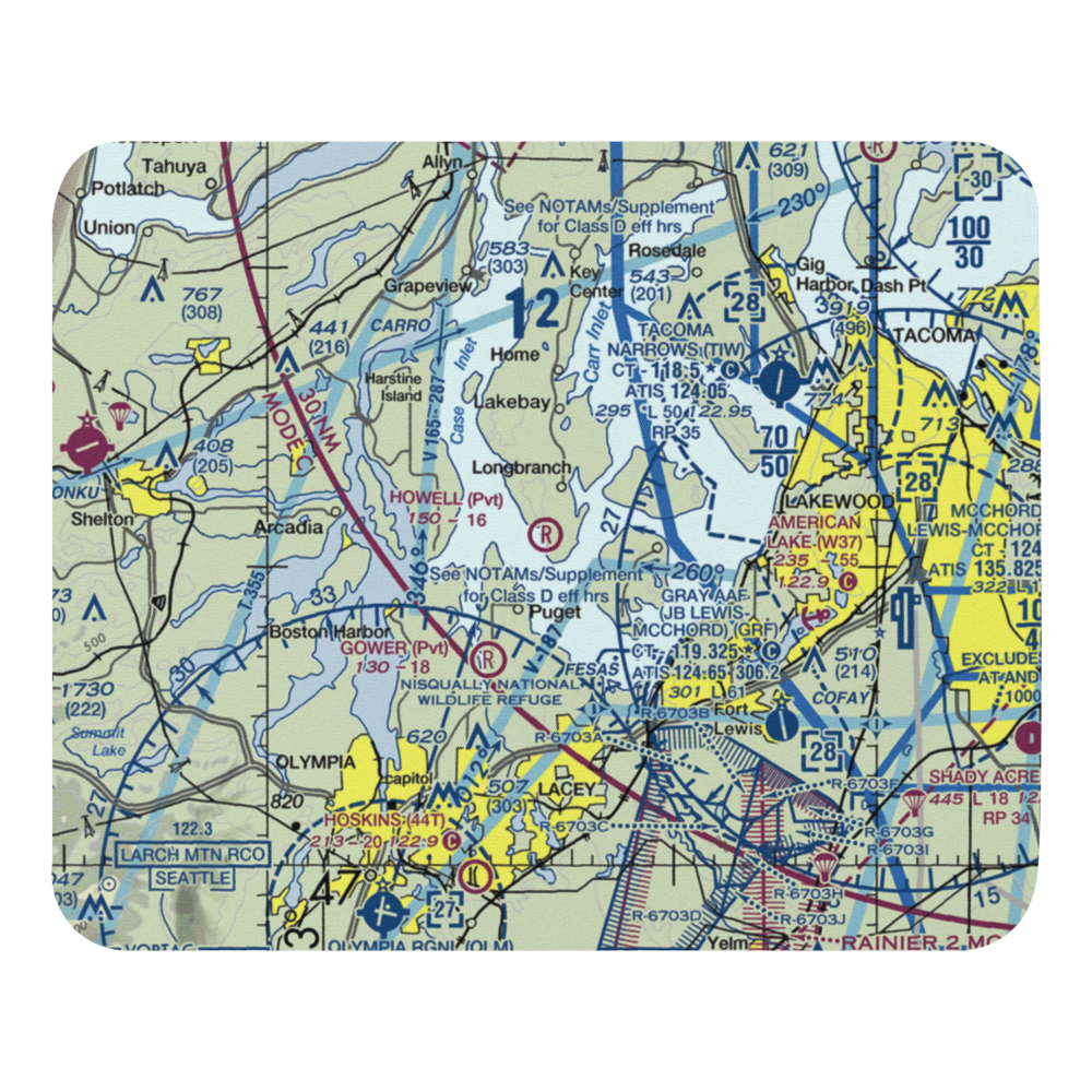 Howell Airport (00WA) VFR Sectional Mouse Pad 