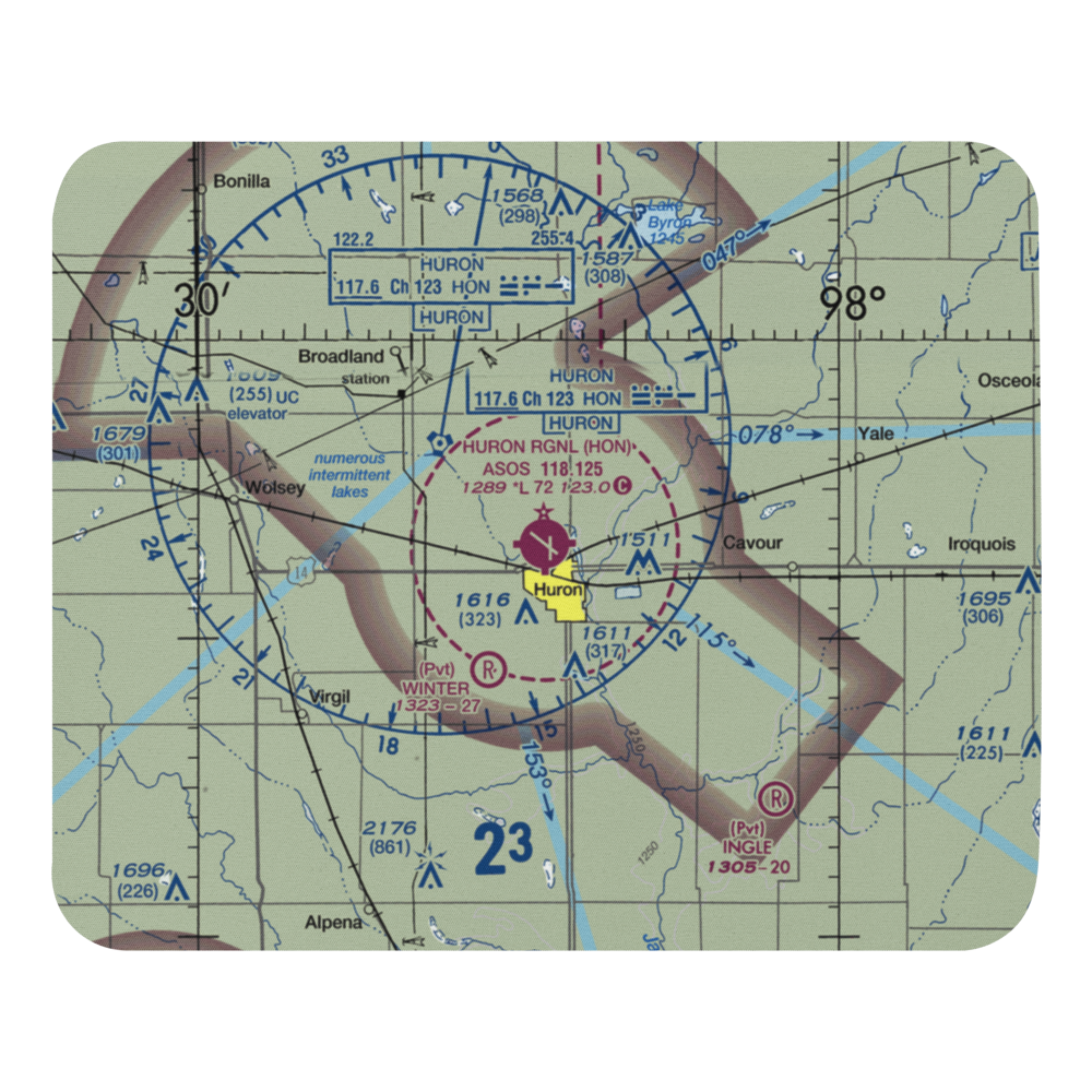 Huron Regional Airport (HON) VFR Sectional Mouse Pad 