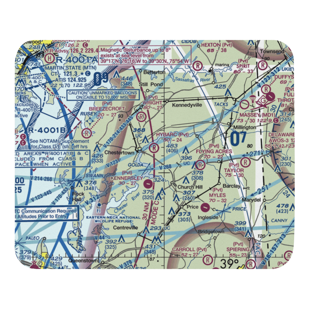 Hybarc Farm Airport (MD19) VFR Sectional Mouse Pad 
