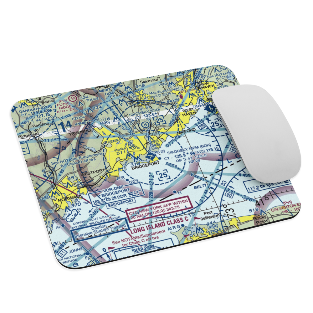 Igor I Sikorsky Memorial Airport (BDR) VFR Sectional Mouse Pad 