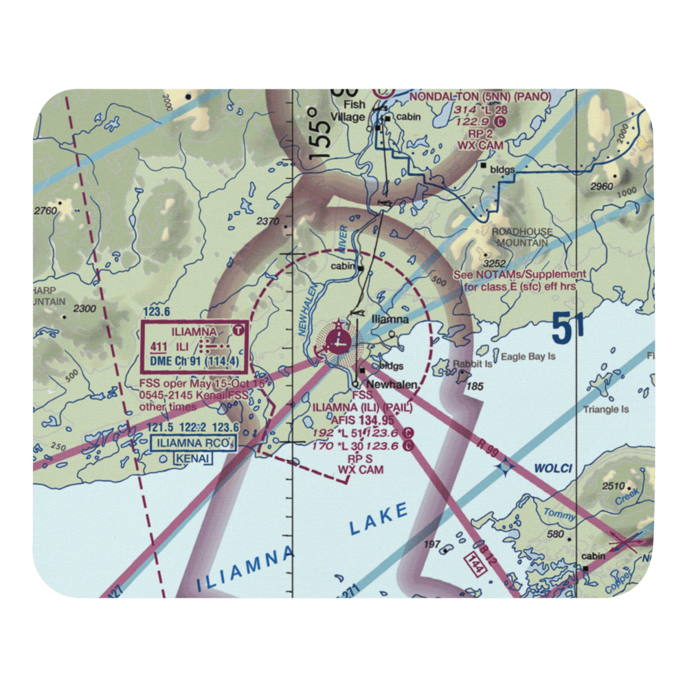 Iliamna Airport (ILI) VFR Sectional Mouse Pad 