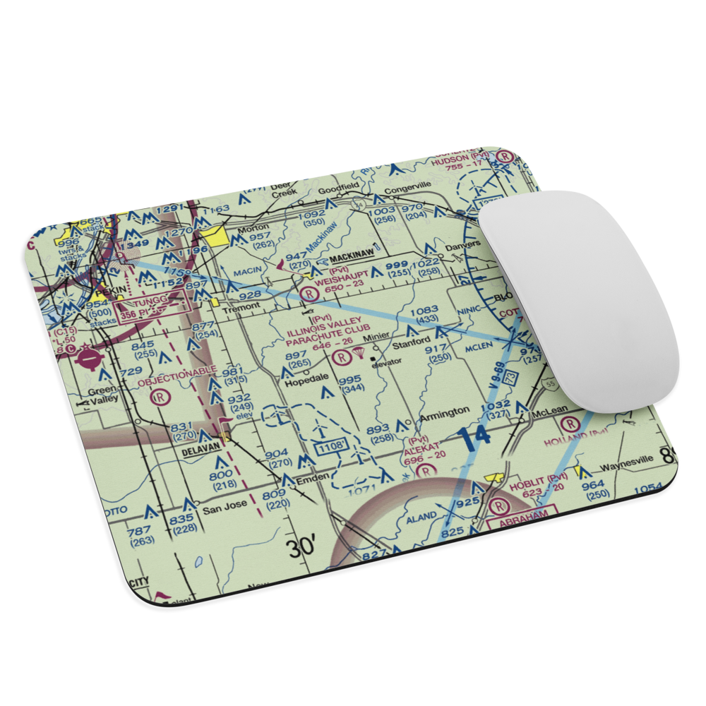 Illinois Valley Parachute Club Airport (81IL) VFR Sectional Mouse Pad 