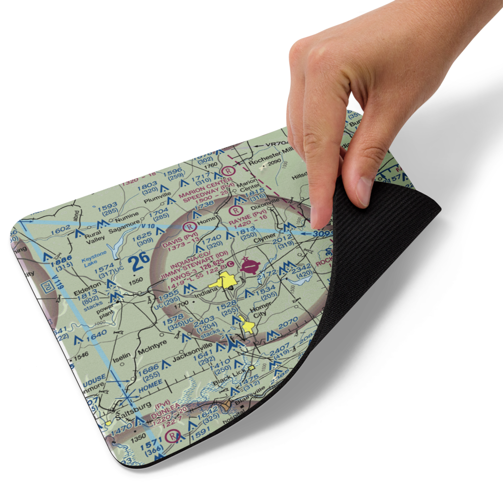 Indiana County/Jimmy Stewart Fld/ Airport (IDI) VFR Sectional Mouse Pad 