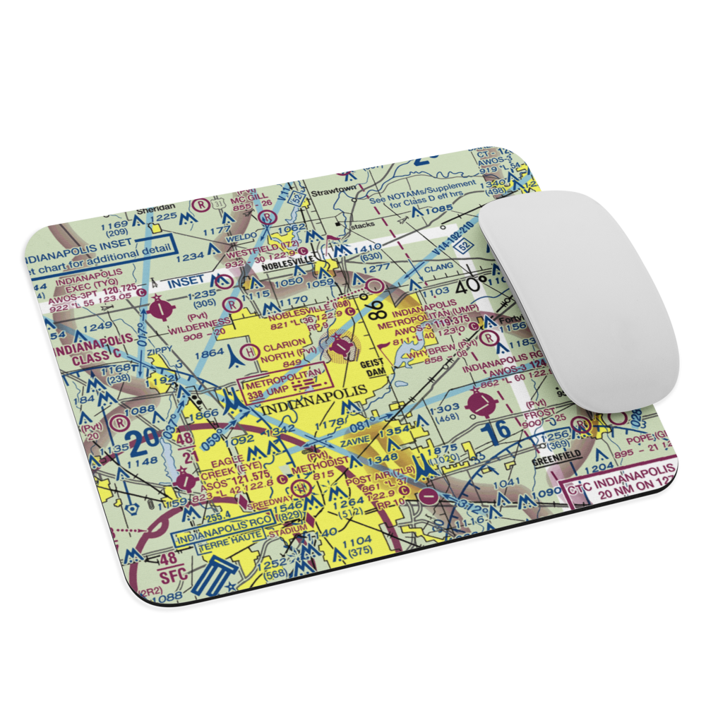 Indianapolis Metropolitan Airport (UMP) VFR Sectional Mouse Pad 