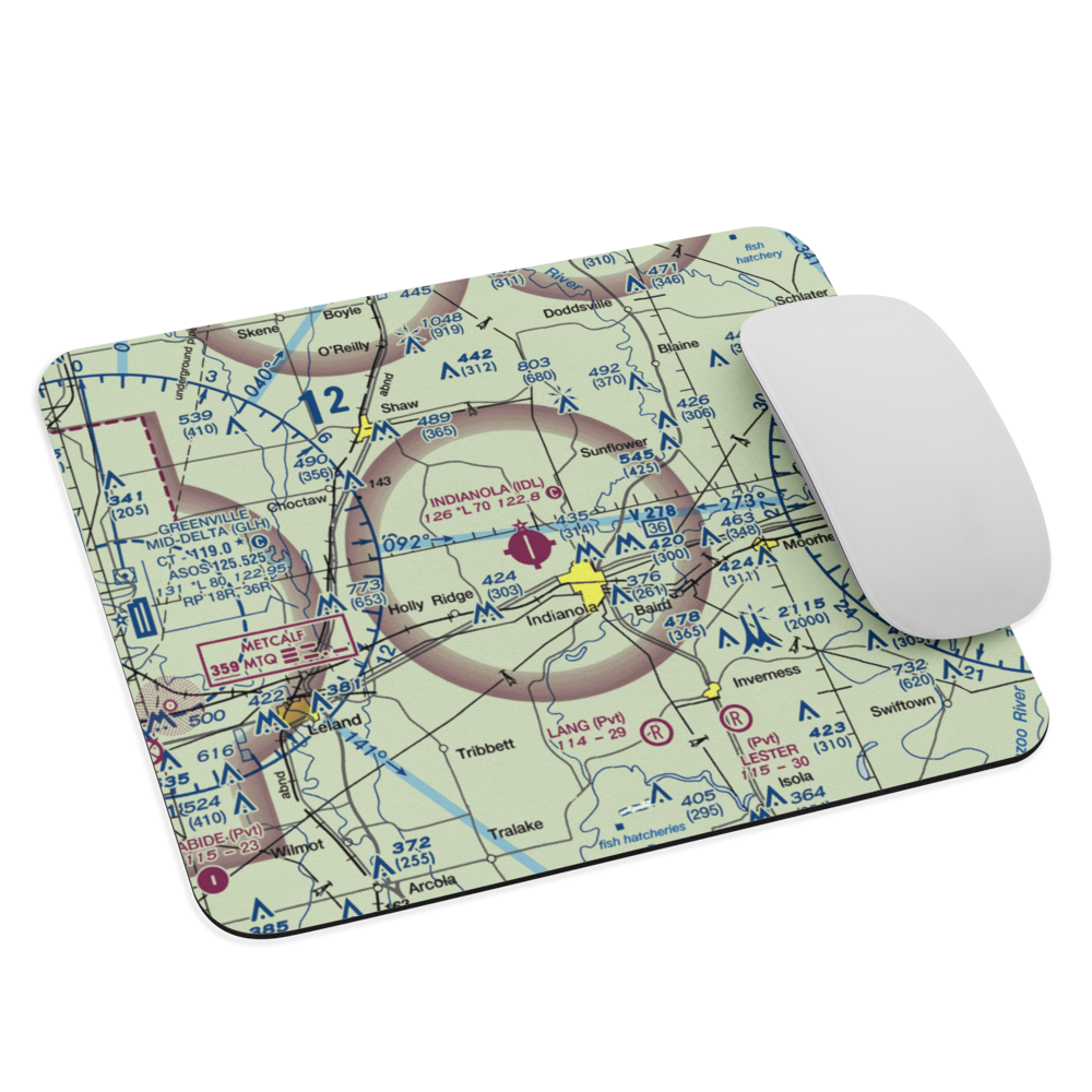Indianola Municipal Airport (IDL) VFR Sectional Mouse Pad 