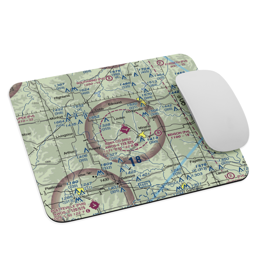 Iowa County Airport (MRJ) VFR Sectional Mouse Pad 