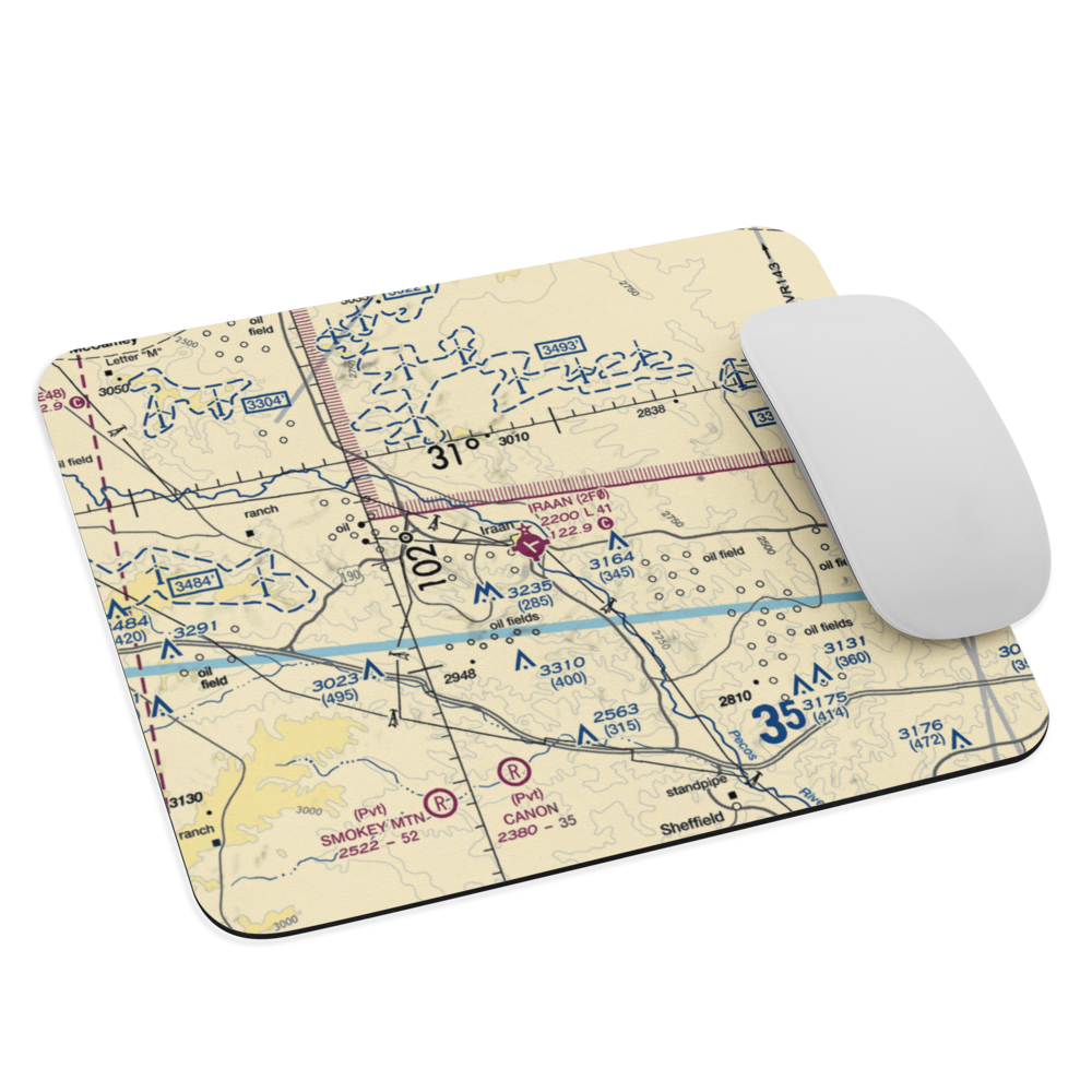 Iraan Municipal Airport (2F0) VFR Sectional Mouse Pad 