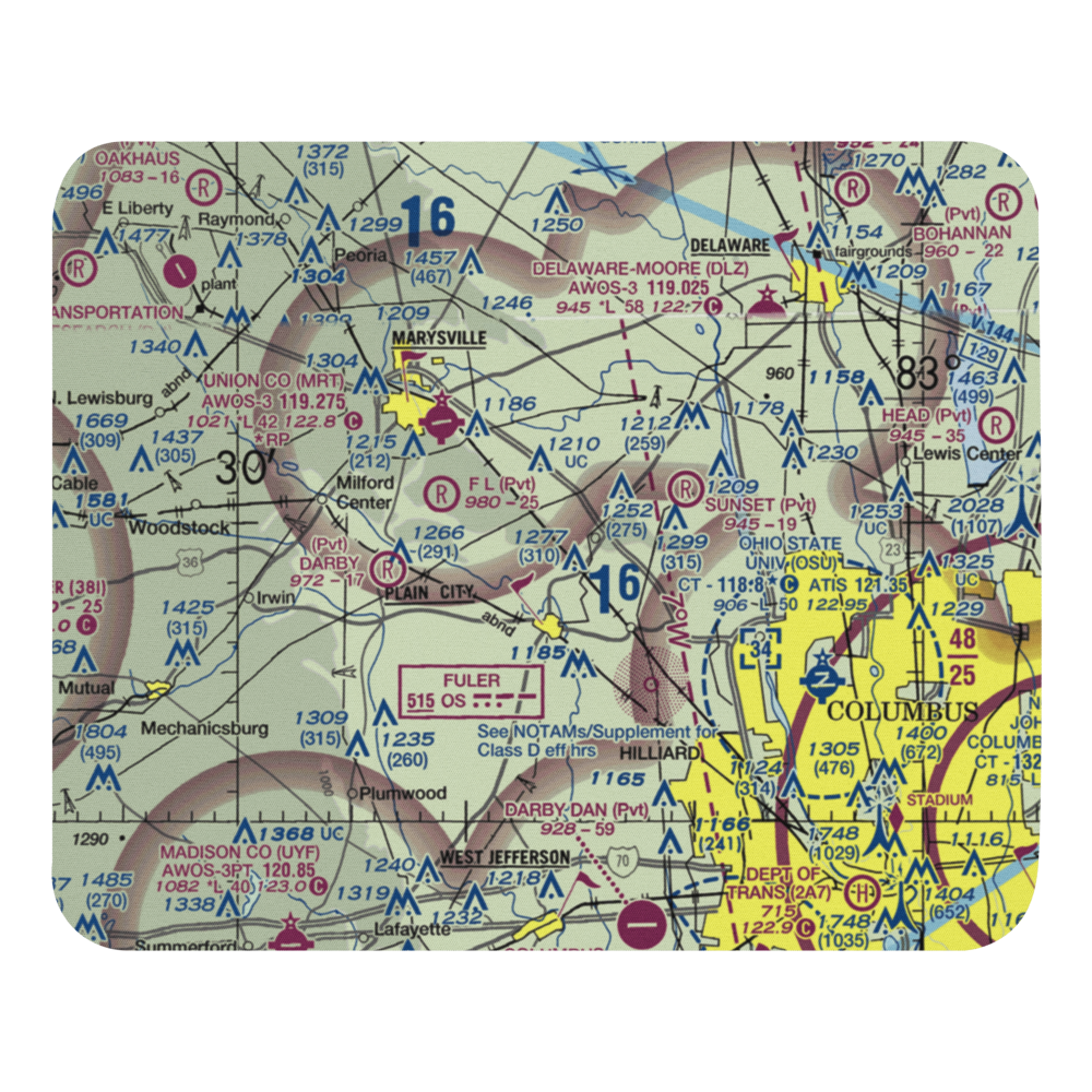 J-Em Farm Airport (82OI) VFR Sectional Mouse Pad 