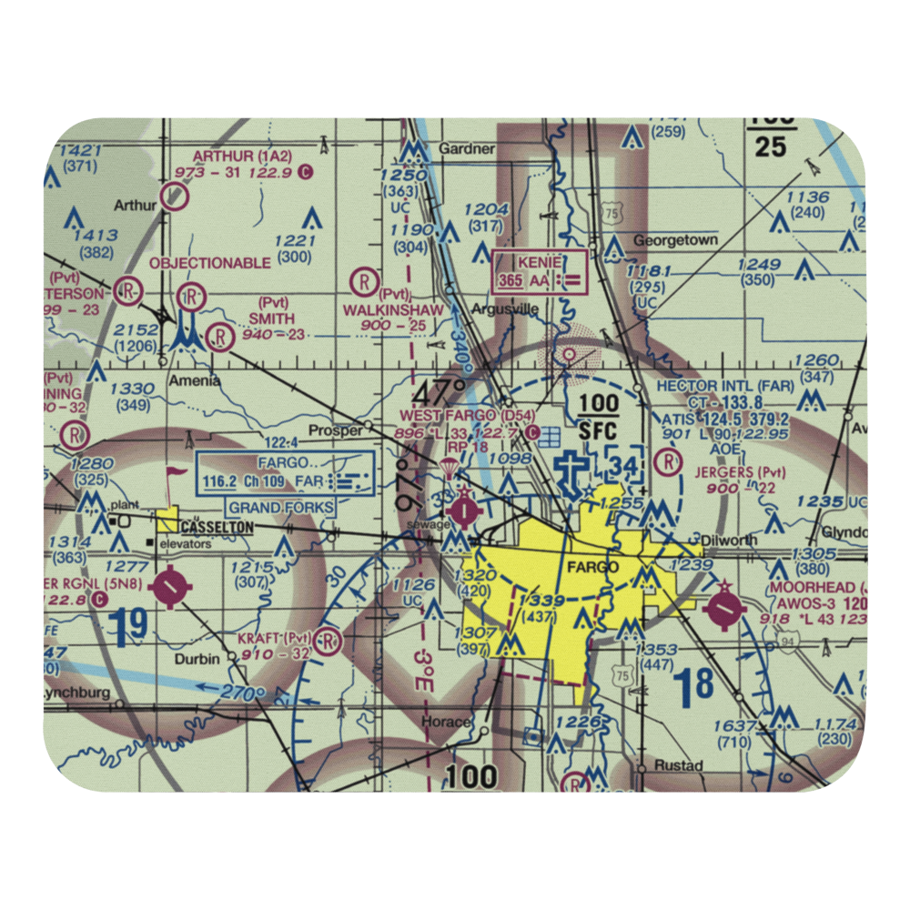 Jacob Gust Airport (NA17) VFR Sectional Mouse Pad 