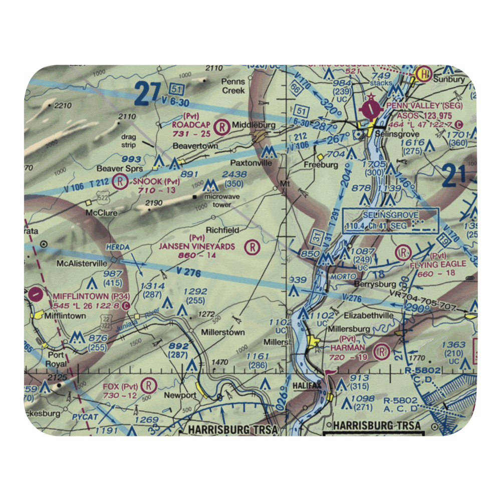 Jansen Vineyards Airport (PN71) VFR Sectional Mouse Pad 