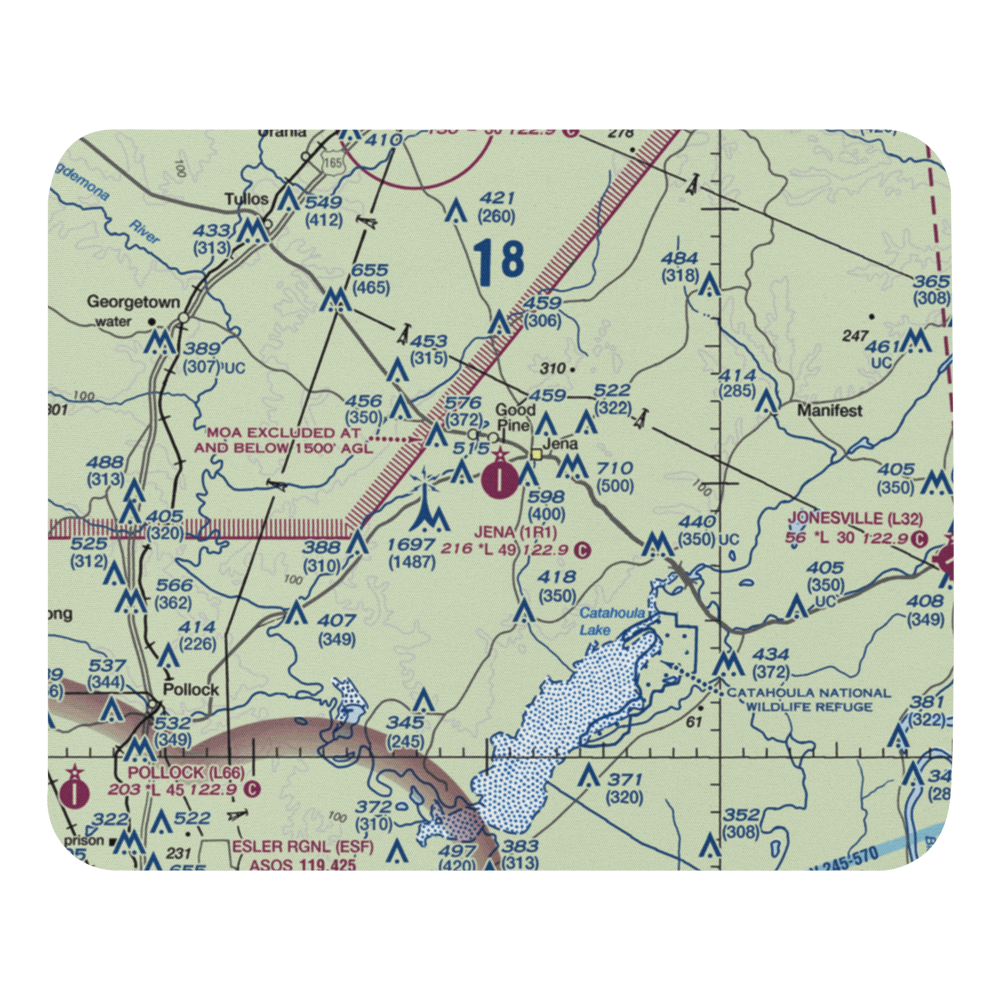 Jena Airport (1R1) VFR Sectional Mouse Pad 