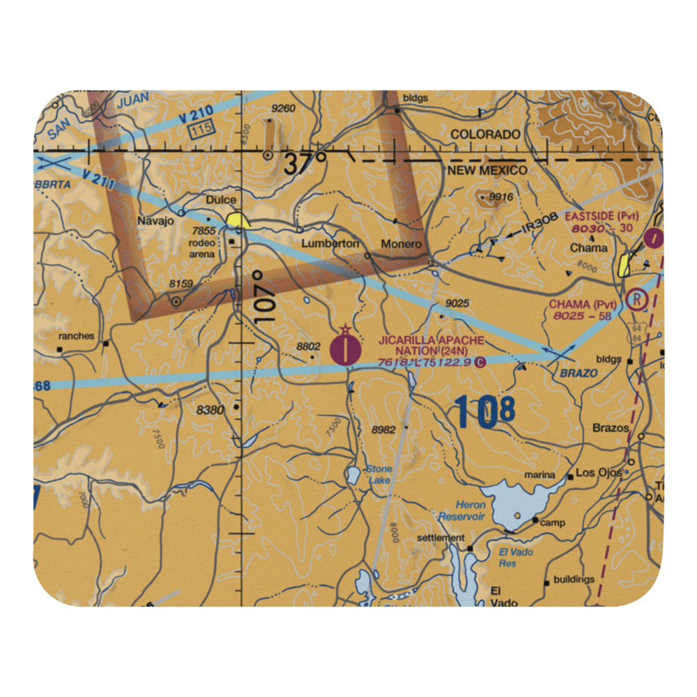 Jicarilla Apache Nation Airport (24N) VFR Sectional Mouse Pad 