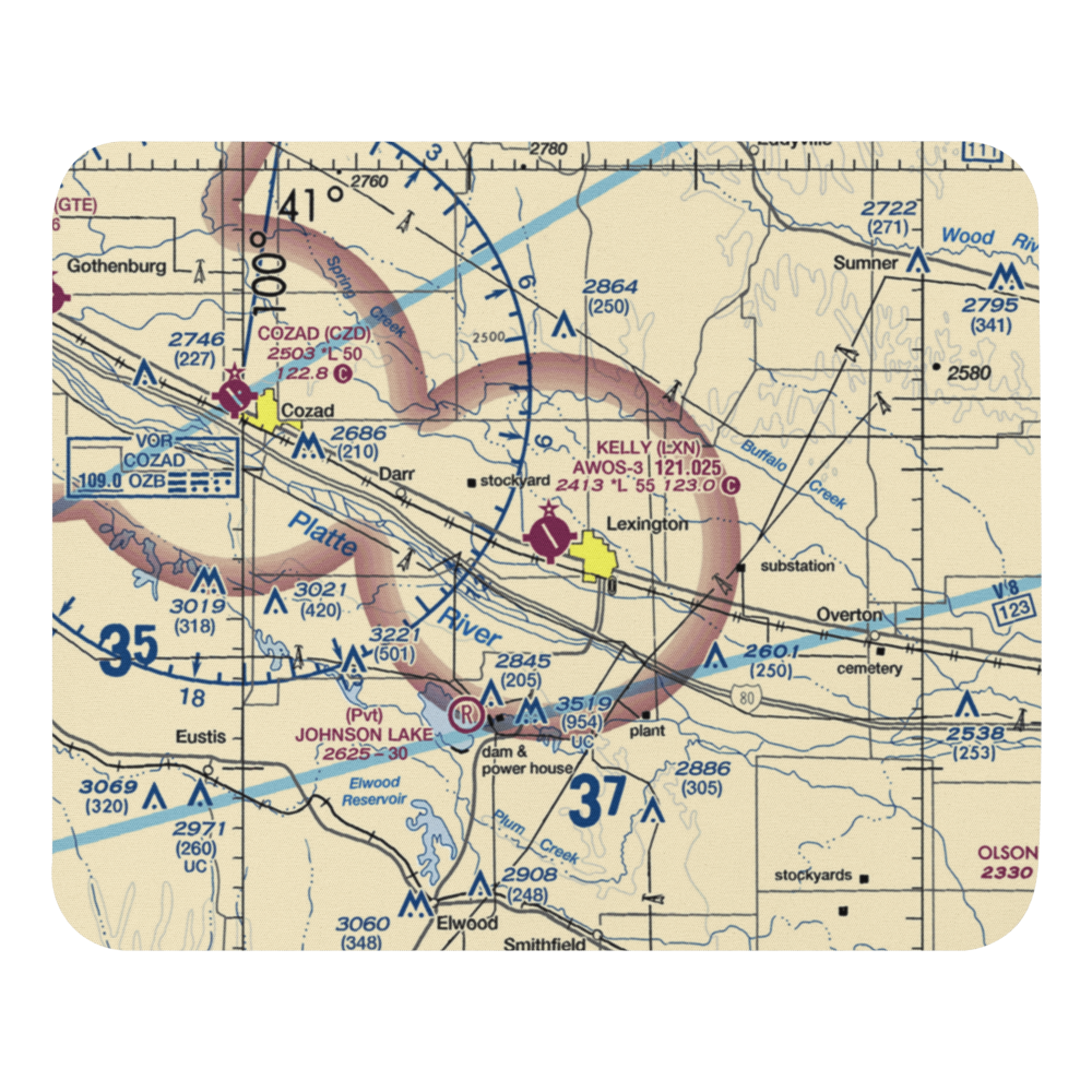 Jim Kelly Field (LXN) VFR Sectional Mouse Pad 