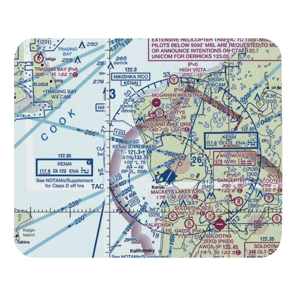 Johnson Airport (3AK4) VFR Sectional Mouse Pad 