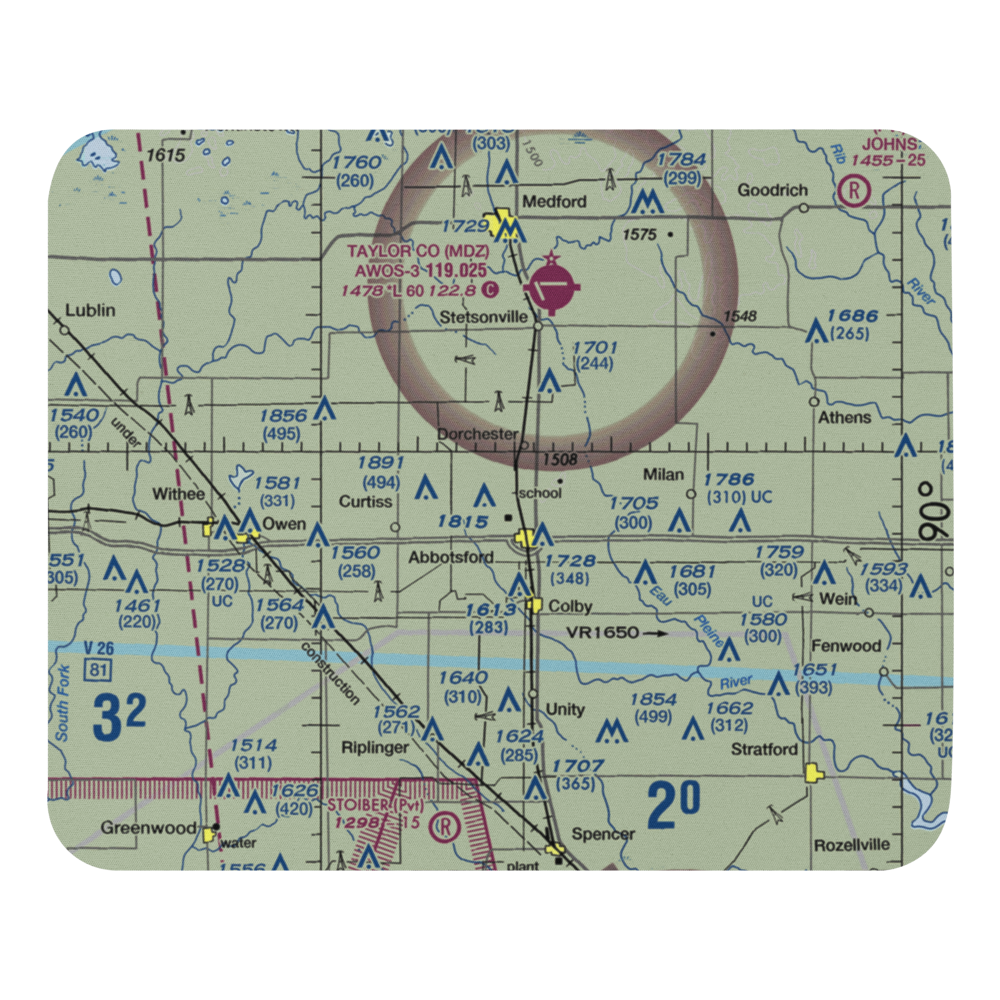 Jones Airport (83WI) VFR Sectional Mouse Pad 