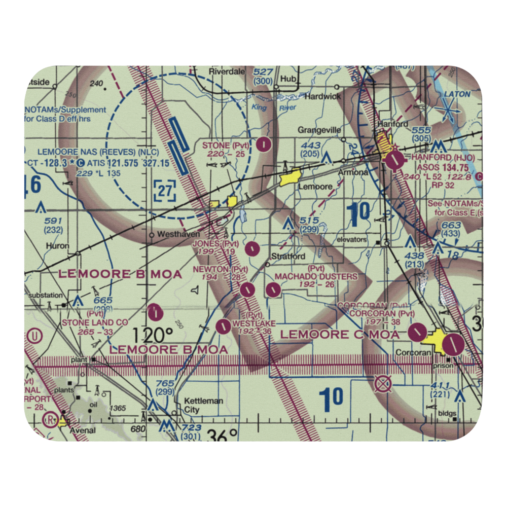 Jones Farms Airport (CA49) VFR Sectional Mouse Pad 
