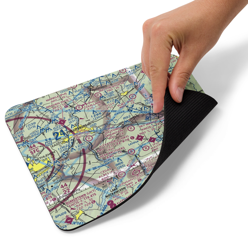 Jugtown Mountain Airport (2NJ1) VFR Sectional Mouse Pad 