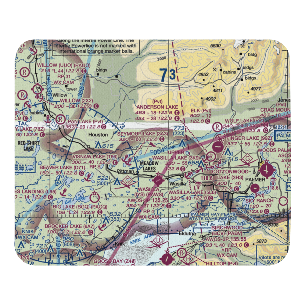 June Lake Seaplane Base (66AK) VFR Sectional Mouse Pad 