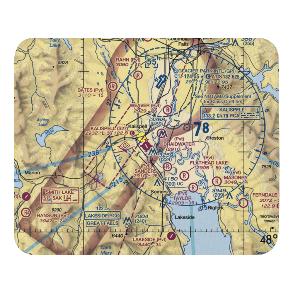 Kalispell City Airport (S27) VFR Sectional Mouse Pad 