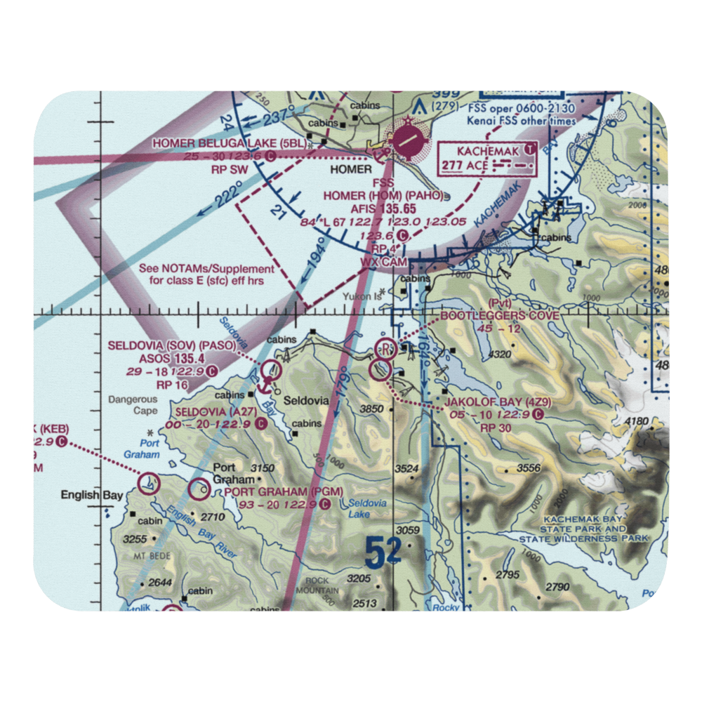Kasitsna Airport (5Z7) VFR Sectional Mouse Pad 