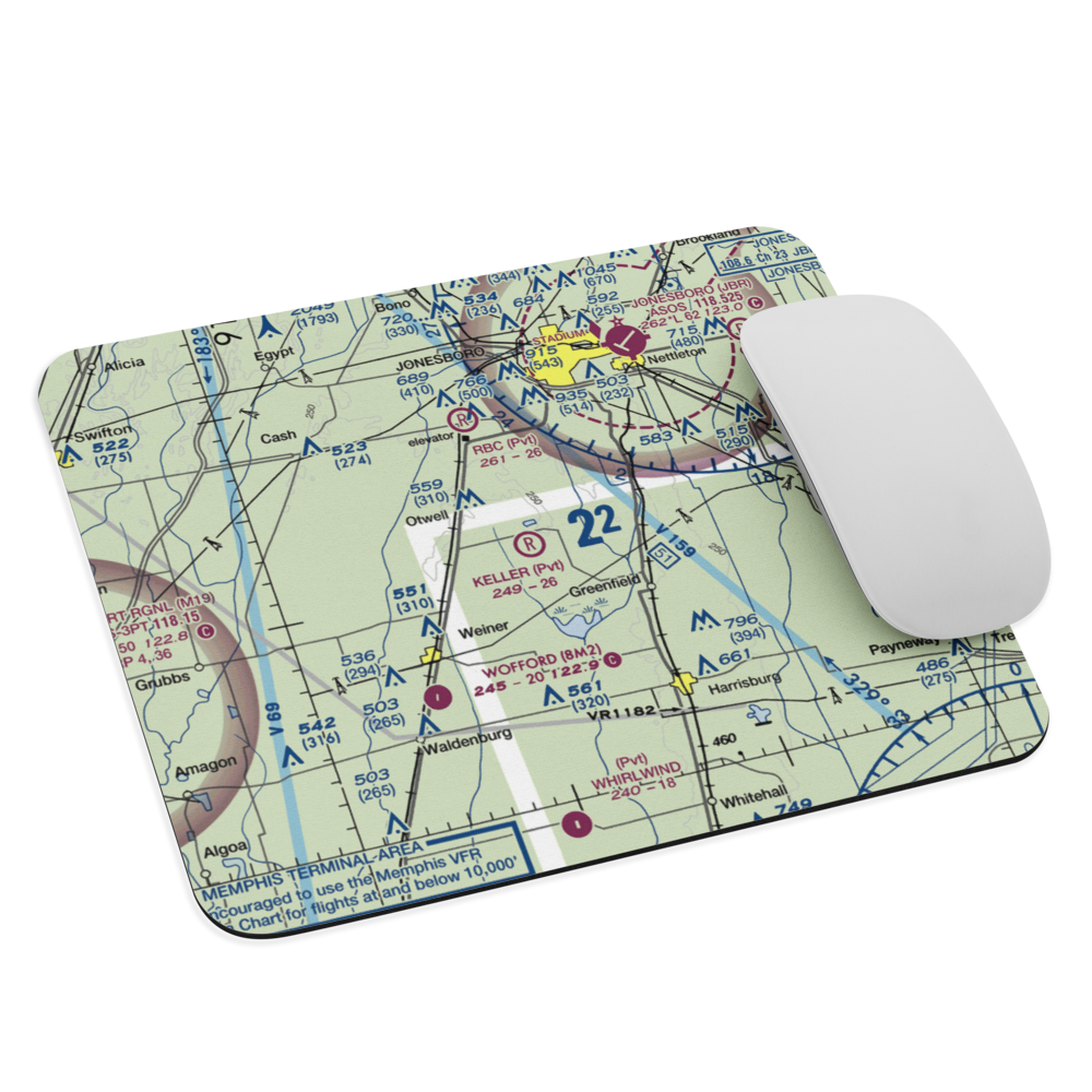 Keller Airfield (5AR7) VFR Sectional Mouse Pad 