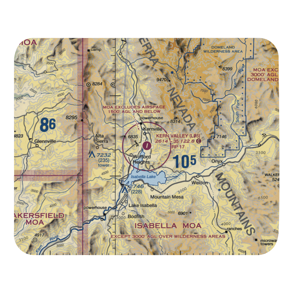 Kern Valley Airport (L05) VFR Sectional Mouse Pad 