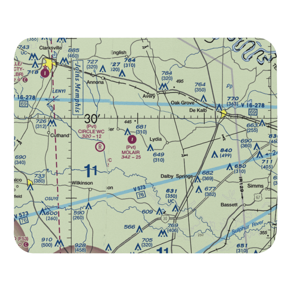 Key's Ranch Airport (TX35) VFR Sectional Mouse Pad 