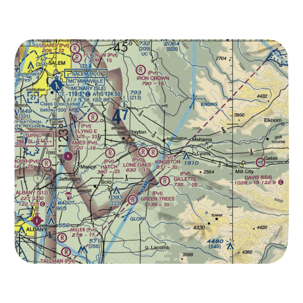 Kingston Airpark (8OR2) VFR Sectional Mouse Pad 