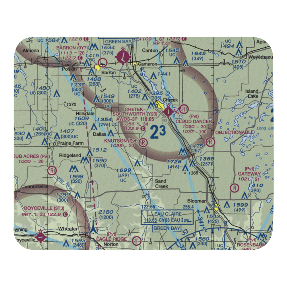 Knutson Farms Airport (3WN6) VFR Sectional Mouse Pad 