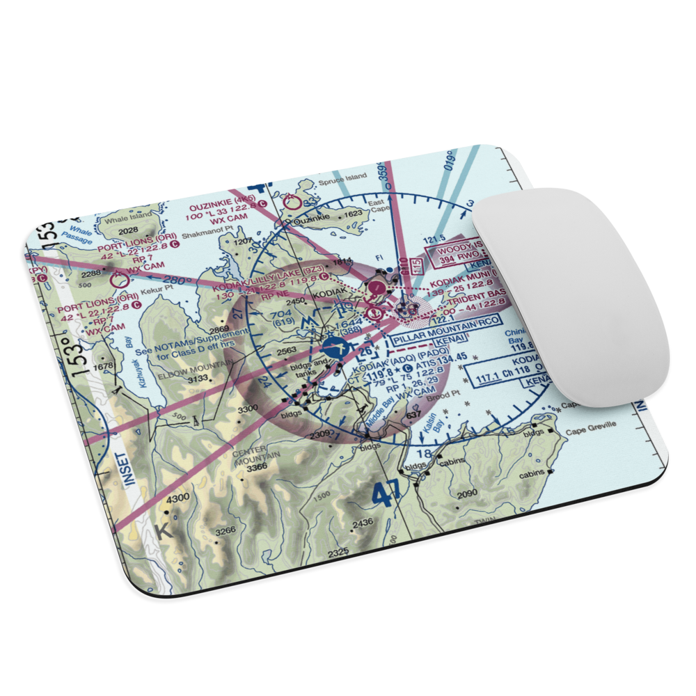Kodiak Airport (ADQ) VFR Sectional Mouse Pad 