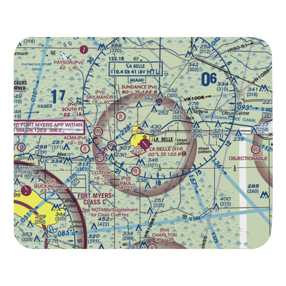 La Belle Municipal Airport (X14) VFR Sectional Mouse Pad 