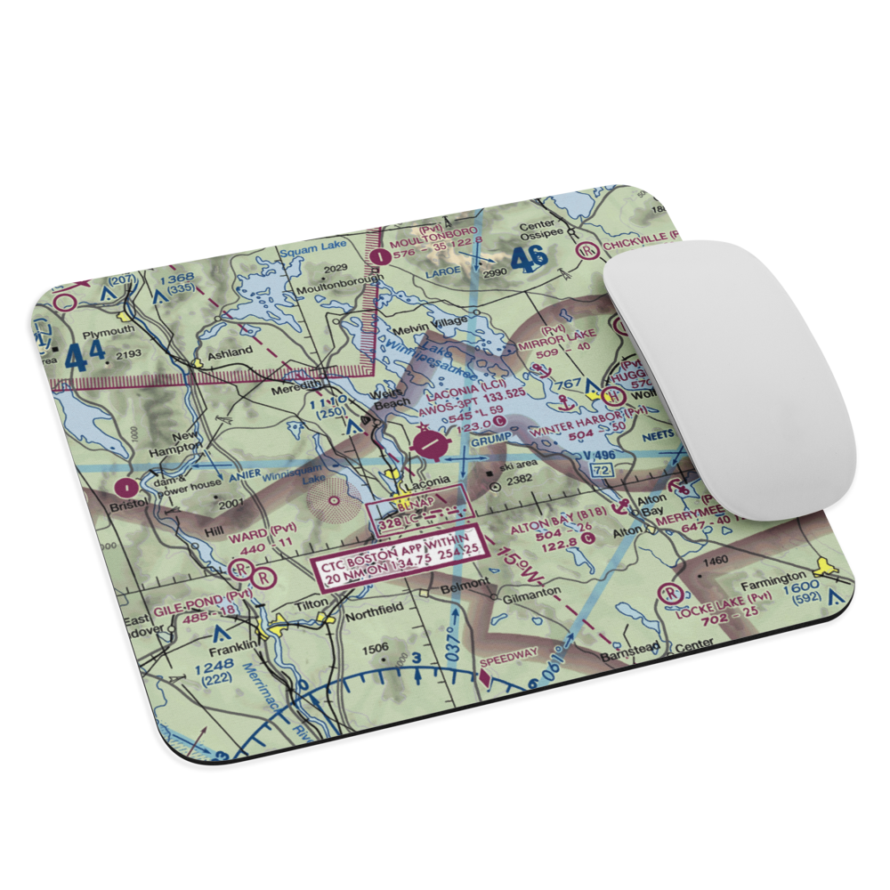 Laconia Municipal Airport (LCI) VFR Sectional Mouse Pad 