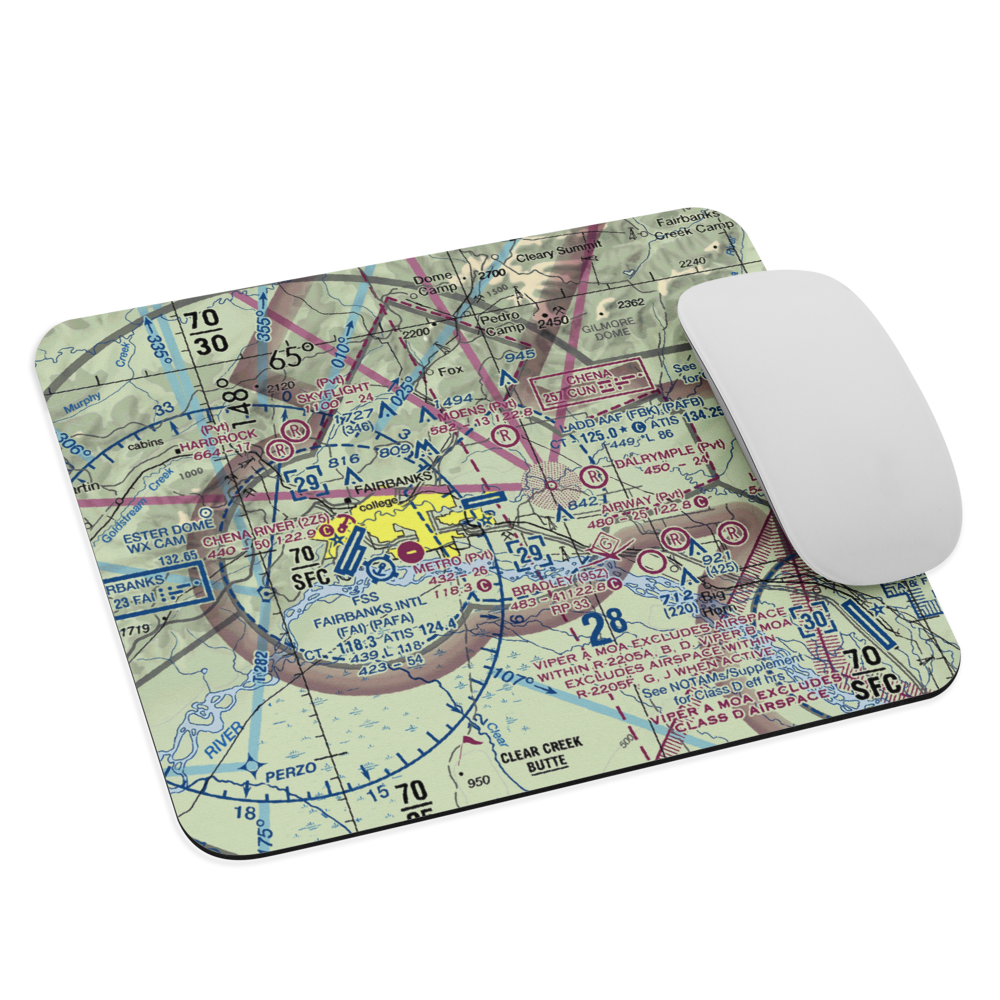 Ladd AAF Airfield (FBK) VFR Sectional Mouse Pad 