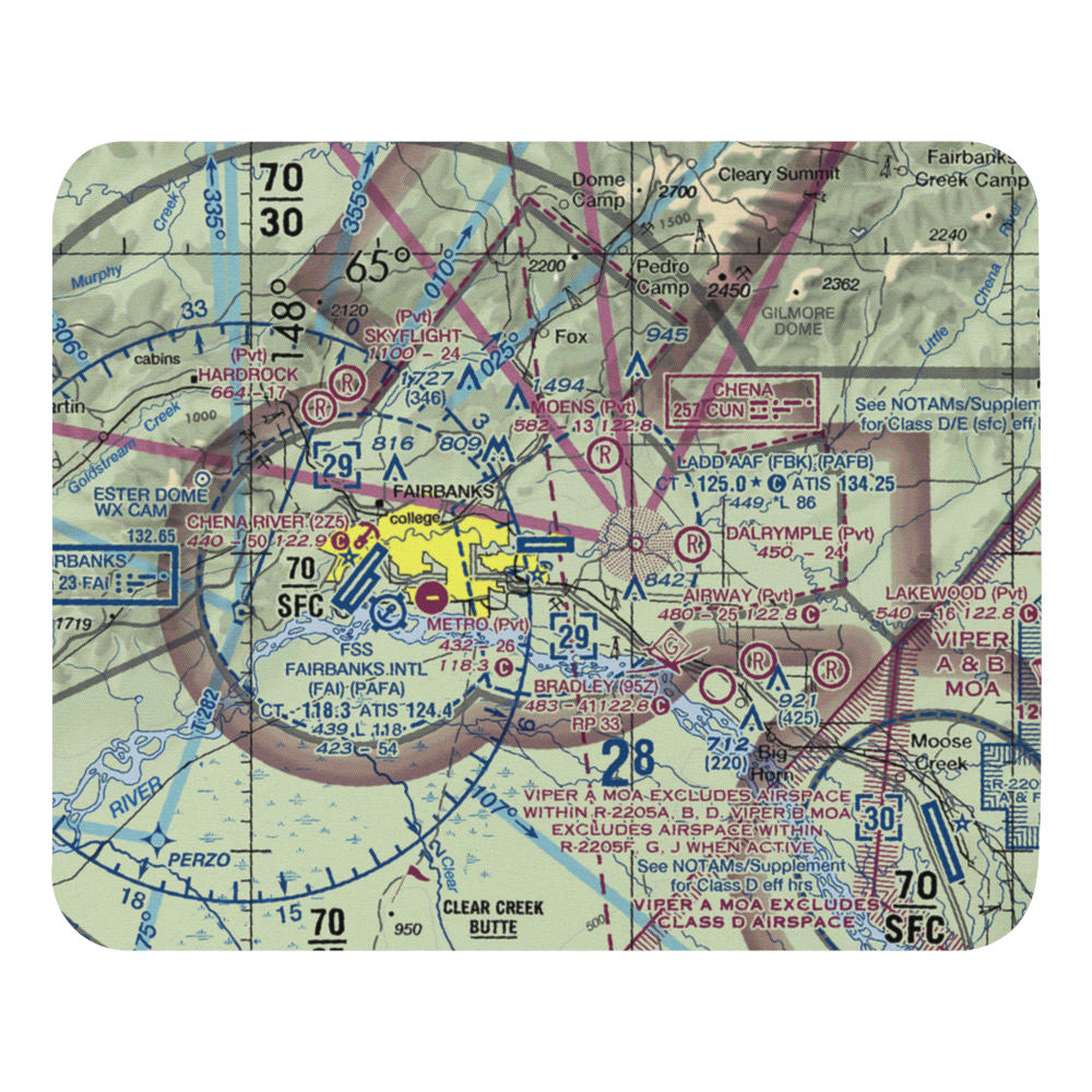 Ladd AAF Airfield (FBK) VFR Sectional Mouse Pad 