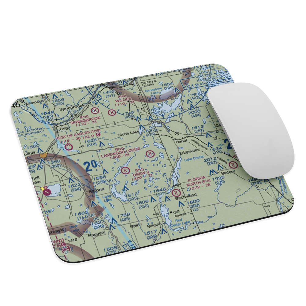 Lakewood Lodge Airport (14WS) VFR Sectional Mouse Pad 