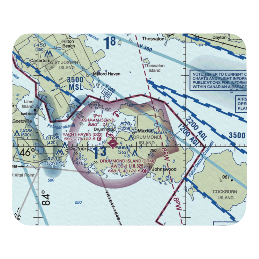 Lapoint Seaplane Base (MI4) VFR Sectional Mouse Pad 