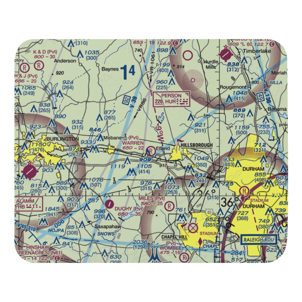 Larry F Warren Field (29NC) VFR Sectional Mouse Pad 