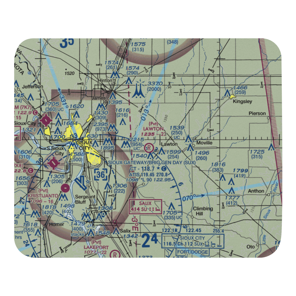 Lawton Airport (IA84) VFR Sectional Mouse Pad 