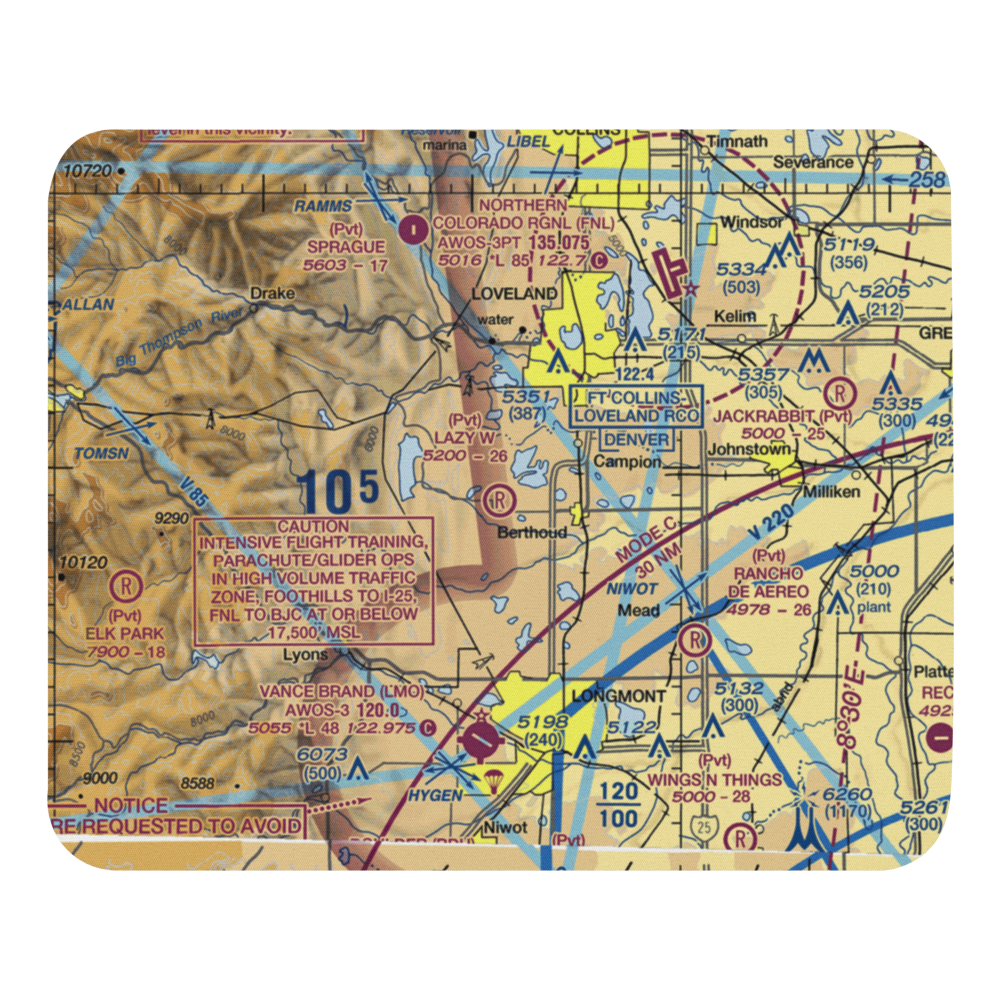 Lazy W Airport (86CO) VFR Sectional Mouse Pad 