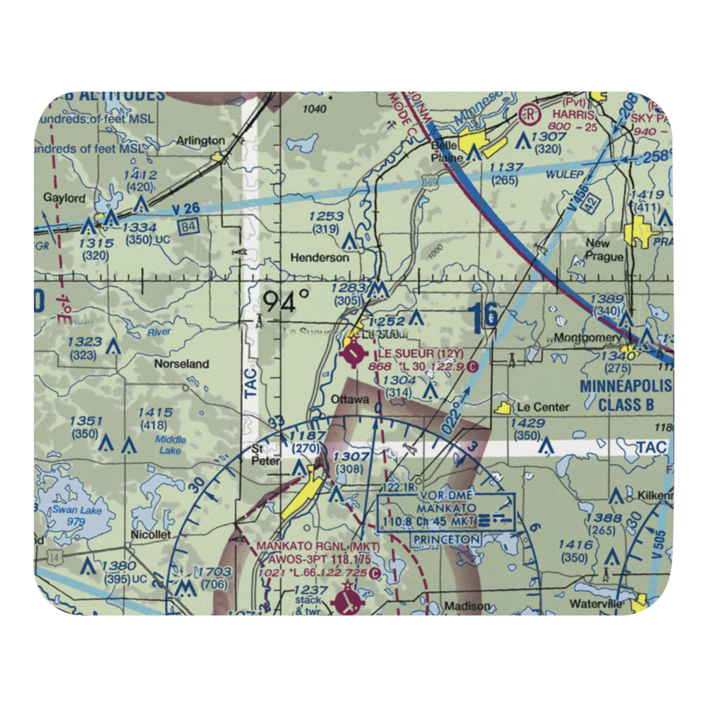 Le Sueur Municipal Airport (12Y) VFR Sectional Mouse Pad 