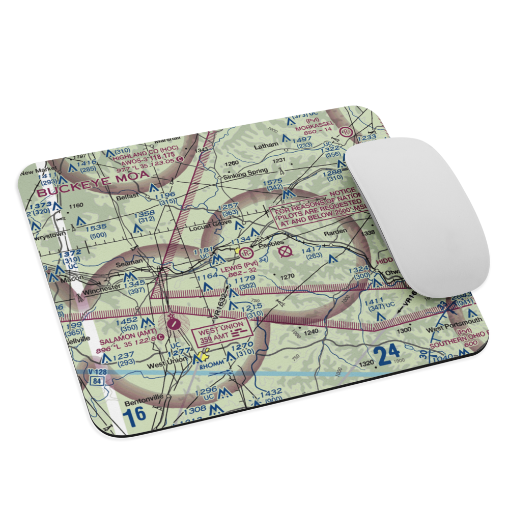 Lewis Airport (1OH9) VFR Sectional Mouse Pad 