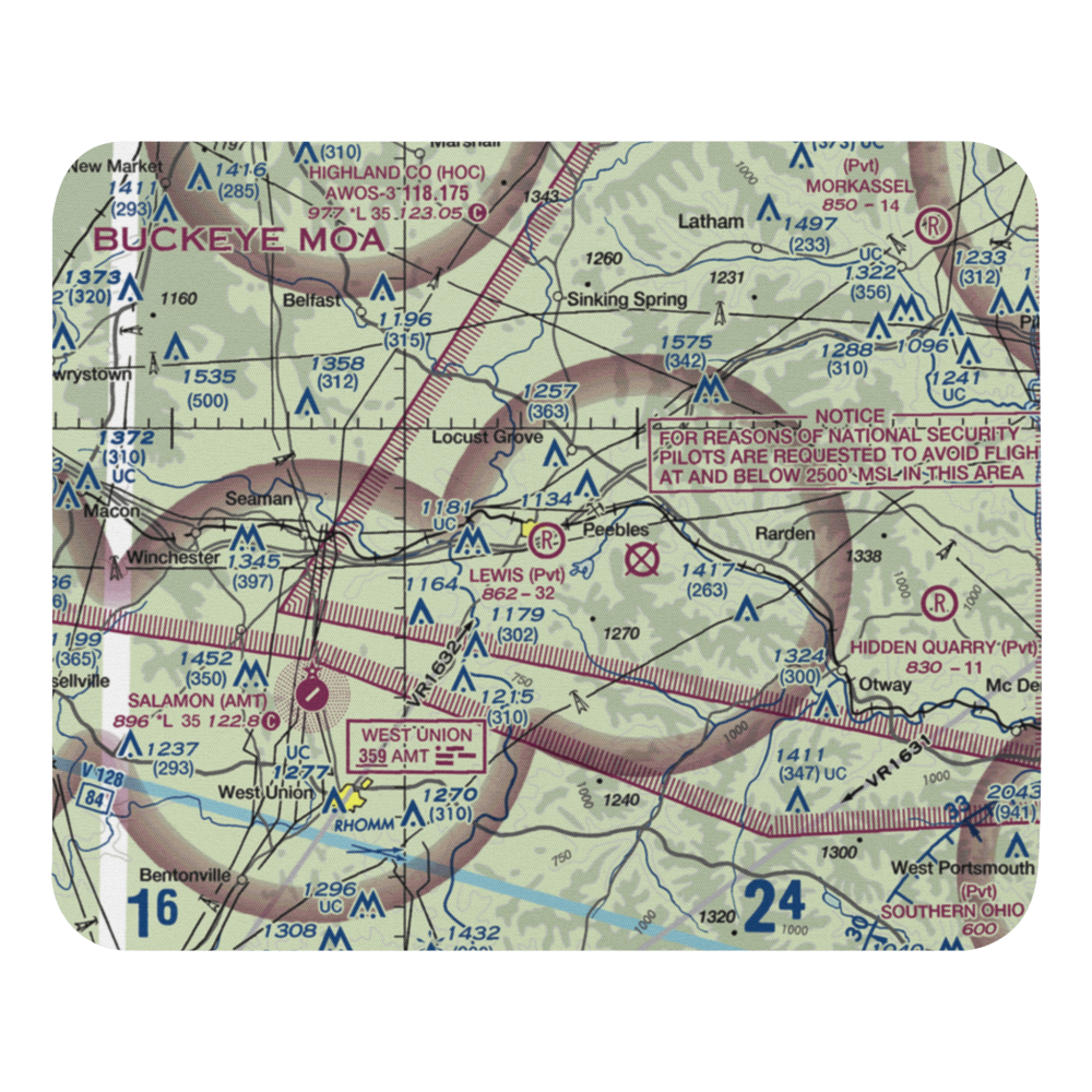 Lewis Airport (1OH9) VFR Sectional Mouse Pad 