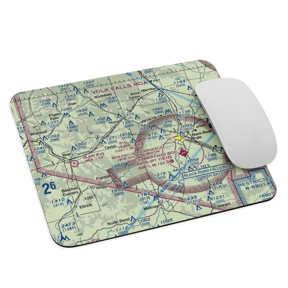 Lewis Airport (7WI4) VFR Sectional Mouse Pad 