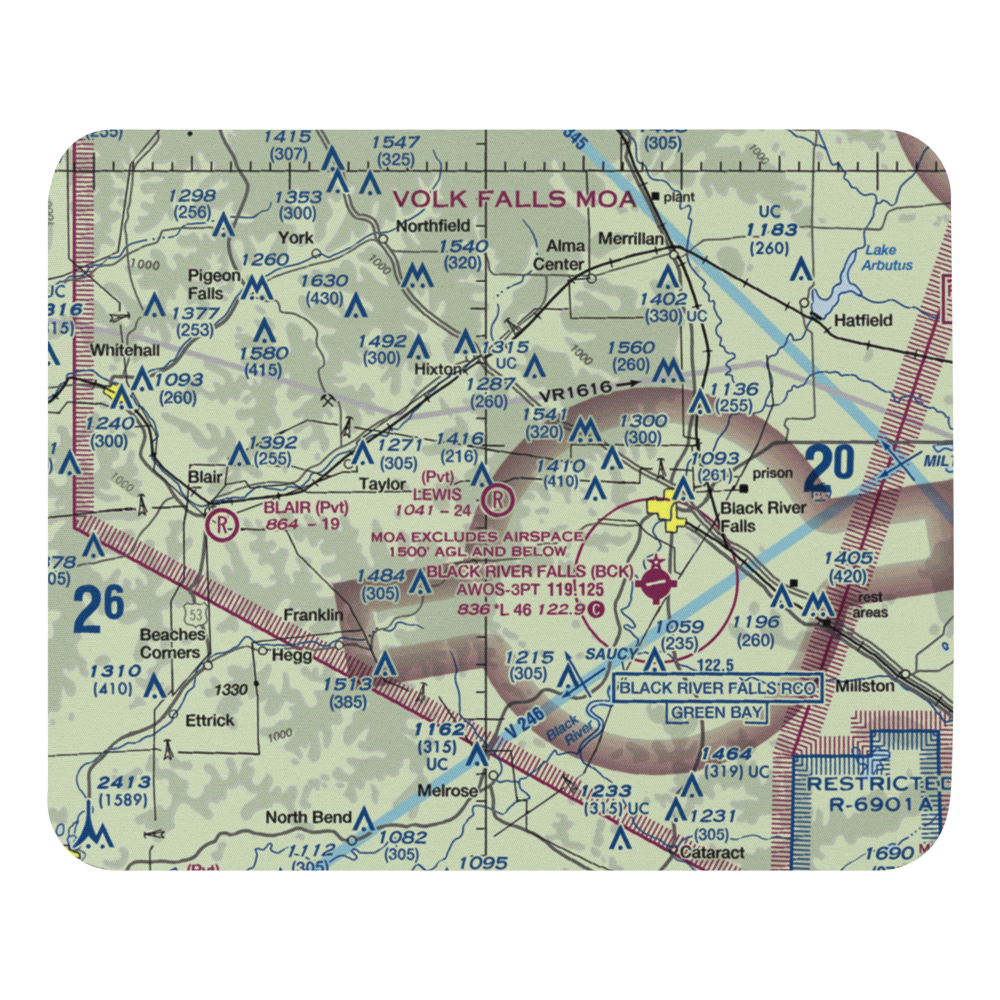 Lewis Airport (7WI4) VFR Sectional Mouse Pad 