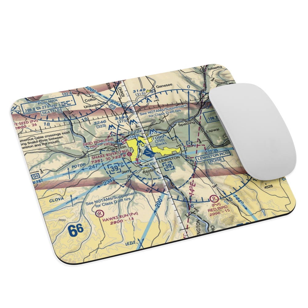 Lewiston Nez Perce County Airport (LWS) VFR Sectional Mouse Pad 