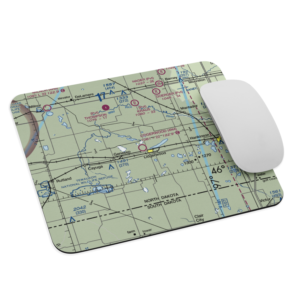 Lidgerwood Municipal Airport (4N4) VFR Sectional Mouse Pad 