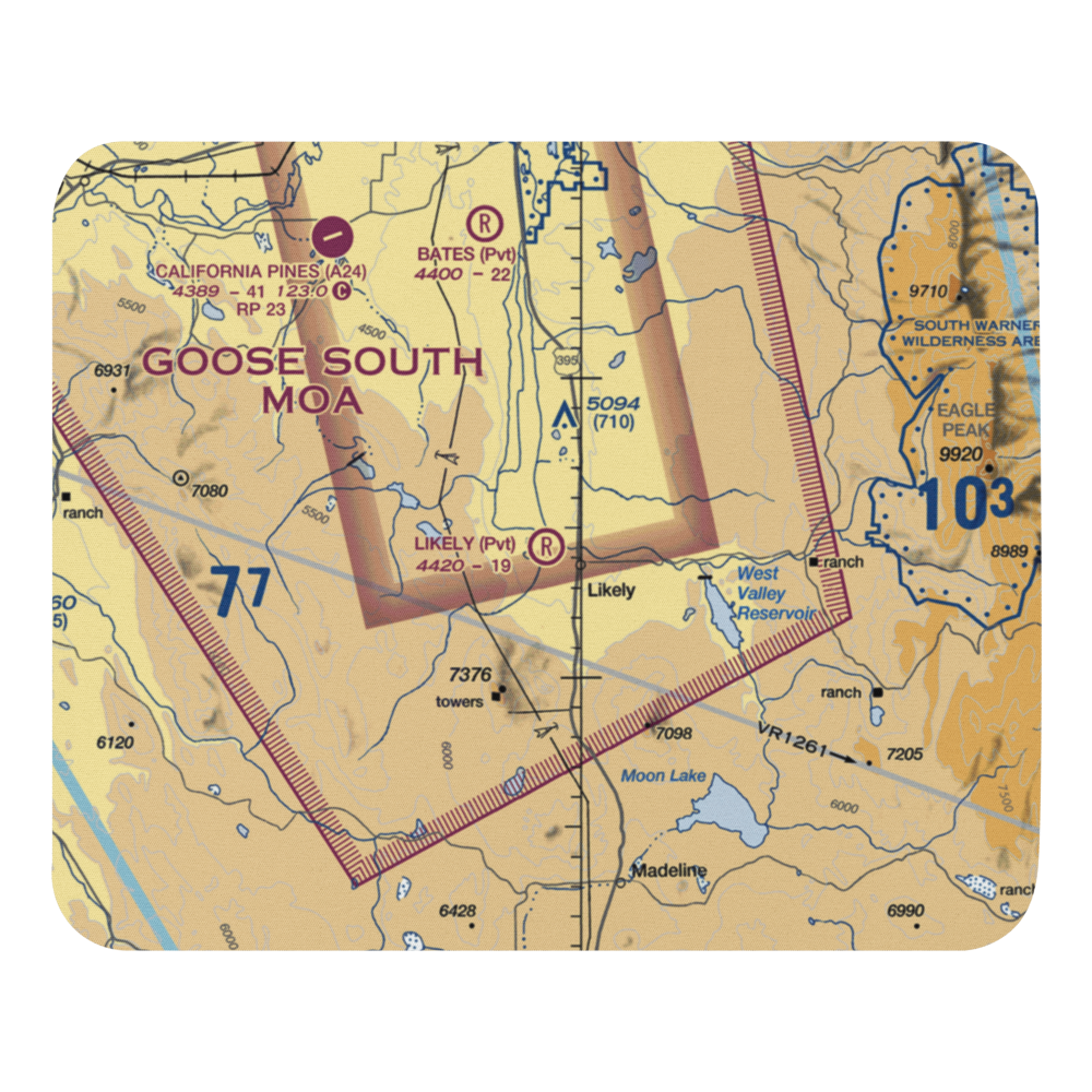 Likely Airport (9CL3) VFR Sectional Mouse Pad 