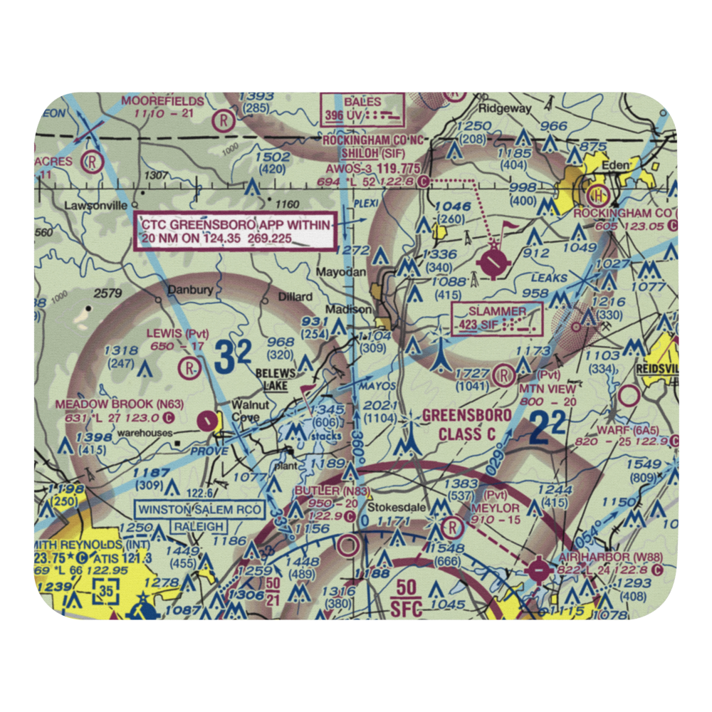 Lindsay Airport (0NC7) VFR Sectional Mouse Pad 