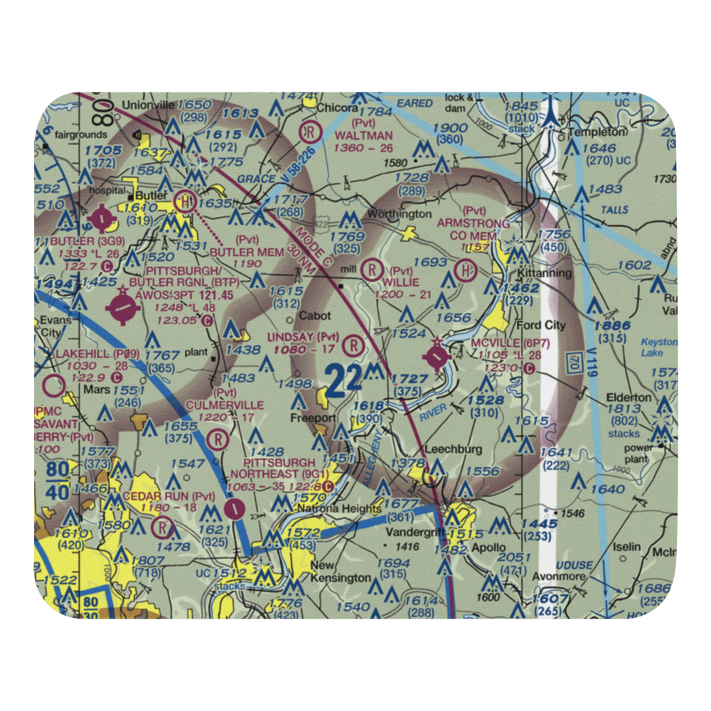 Lindsay Airport (PN25) VFR Sectional Mouse Pad 